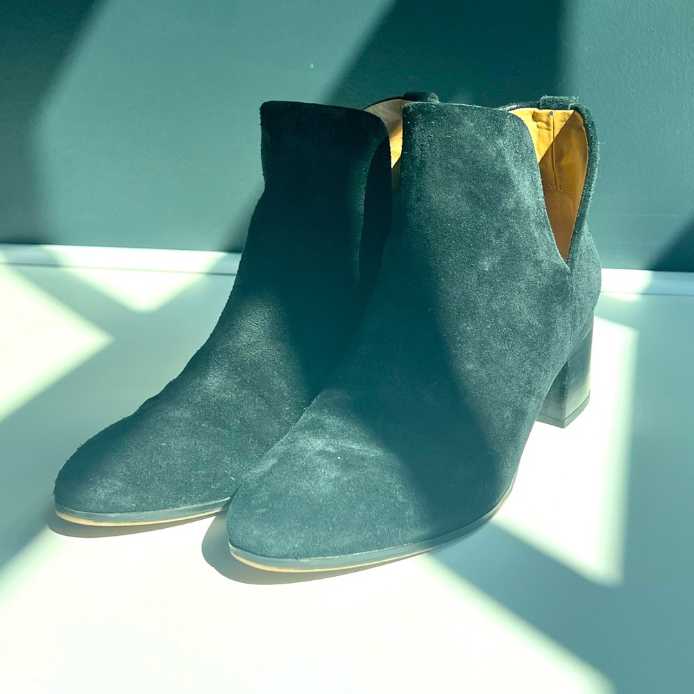 Franco Sarto Suede-Look Black Booties